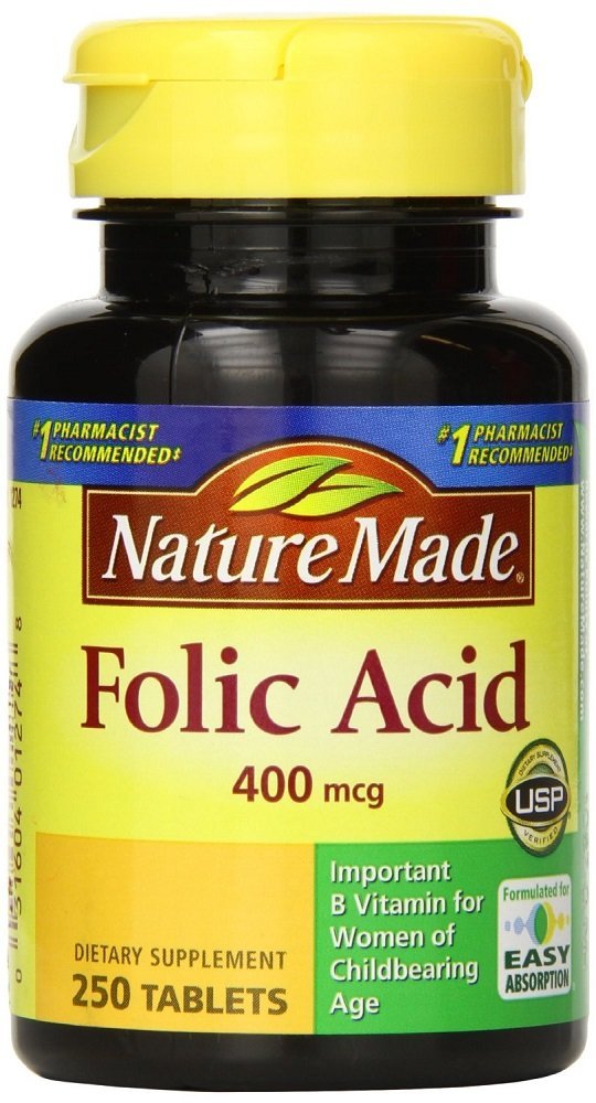 Naturlaget folsyre 400 mcg 250 greve (4 pakke)