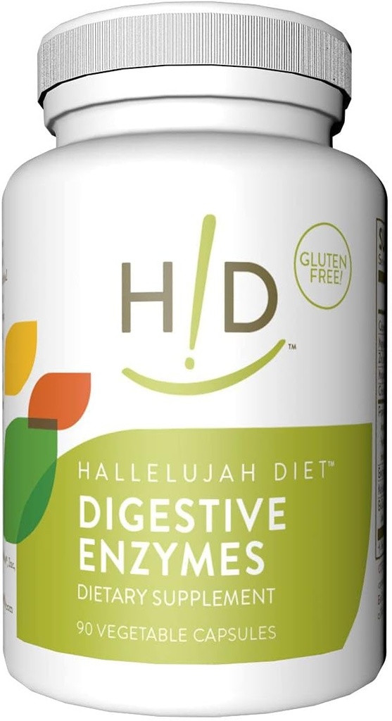 Halleluja-diett - Digestive enzymer, multi-enzym ernæringstilskudd for kostholdsstøtte og næringsstoffer absorpsjon, 90 kapsler