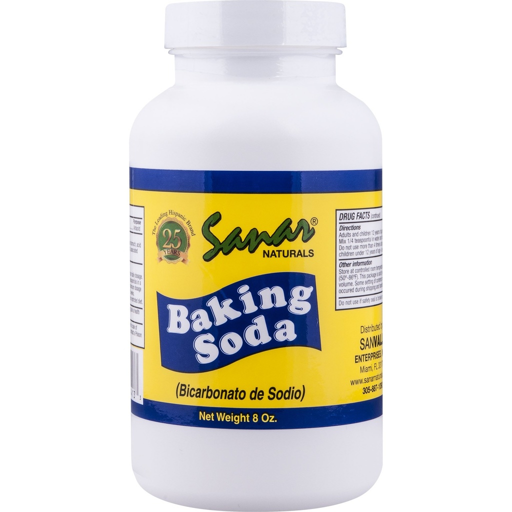 Sanar Naturals Baking Soda, 8 oz - For Digestiv støtte som maursyre, baking, rengjøring, deodorising, og mer