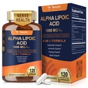 Totaria Alpha Lipoic Acid 1000mg - ALA Supplement Antioksidant for nevropati støtte Nerve Helse, Liver Detox, Antioksidant, Metabolisme og Cell Energy, Anti-Aging - Ikke-GMO, Glutenfri, Vegan trygt