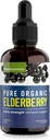 Organic Elderberry Syrup, 30-dagers forsyning, Black Elderberry Liquid for immunstøtte, Sambucus Elderberry Syrup - flytende ekstrakt dråper for barn og voksne - ekstra styrke (1 pakke)