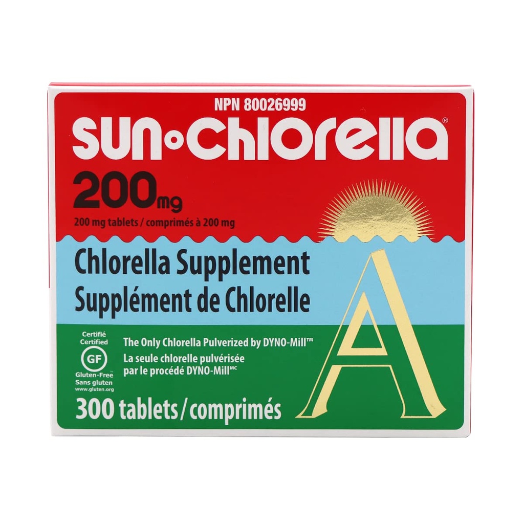 Sun Chlorella Eleuthero ernæringstabletter, 200 mg, 300 greve