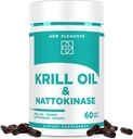 Nattokinase Supplement 4000 FU Organic with Antarctic Krill Oil Omega 3 Softgels 2000mg DHA EPA | Nattokinase Avledet fra japansk Natto | Cardiovaskulær og hjertehelse støtte | 60 Softgels