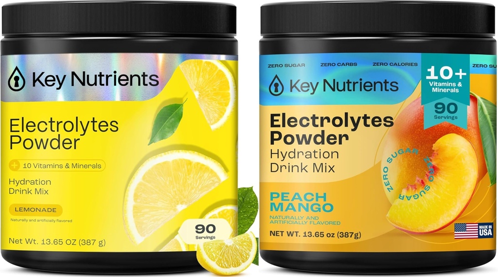 KEY NUTRIENTS Elektrolytter pulver sitronade 90 serveringer + fersken mango 90 serveringer