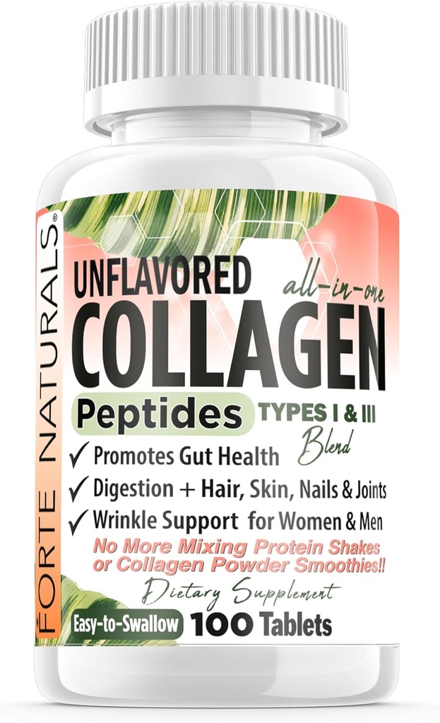 Collage Peptide piller 100 tabletter Protein Supplement Ingen mer Blande pulver rister lett å svelge kollagen Peptides pulver piller protein kapsler keto