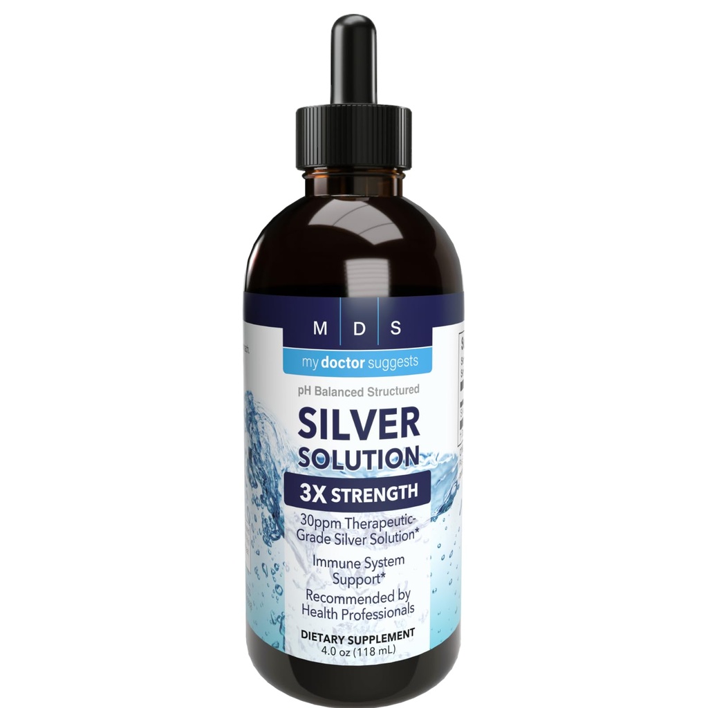 Alkalin strukturert sølv væske 30ppm - avansert immunstøtte flytende dråper - Extra styrke kolloidale sølv mineral kosttilskudd - laget i USA (4 oz)