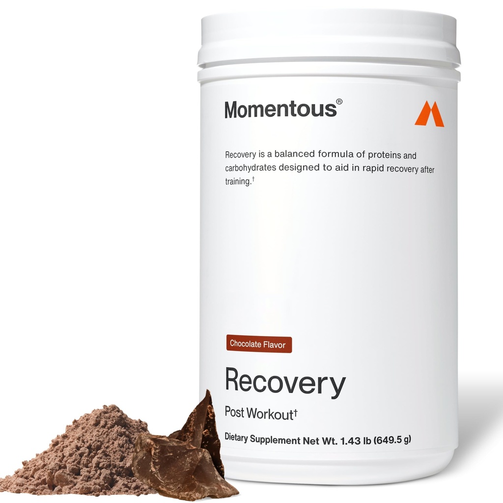 Momentous Recovery Grass-Fed Whey Protein pulver - 20 g post-Workout Whey Isolate Protein - NSF sertifisert for Sport - Glutenfri - 15 Services - Sjokolade - Pakke May Vary