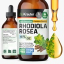 BIO KRAUTER Rhodiola Supplement væske - ren Rhodiola Rosea Tinktur for ro støtte - alkohol og sukker gratis ekstrakt - 4 Fl.Oz.