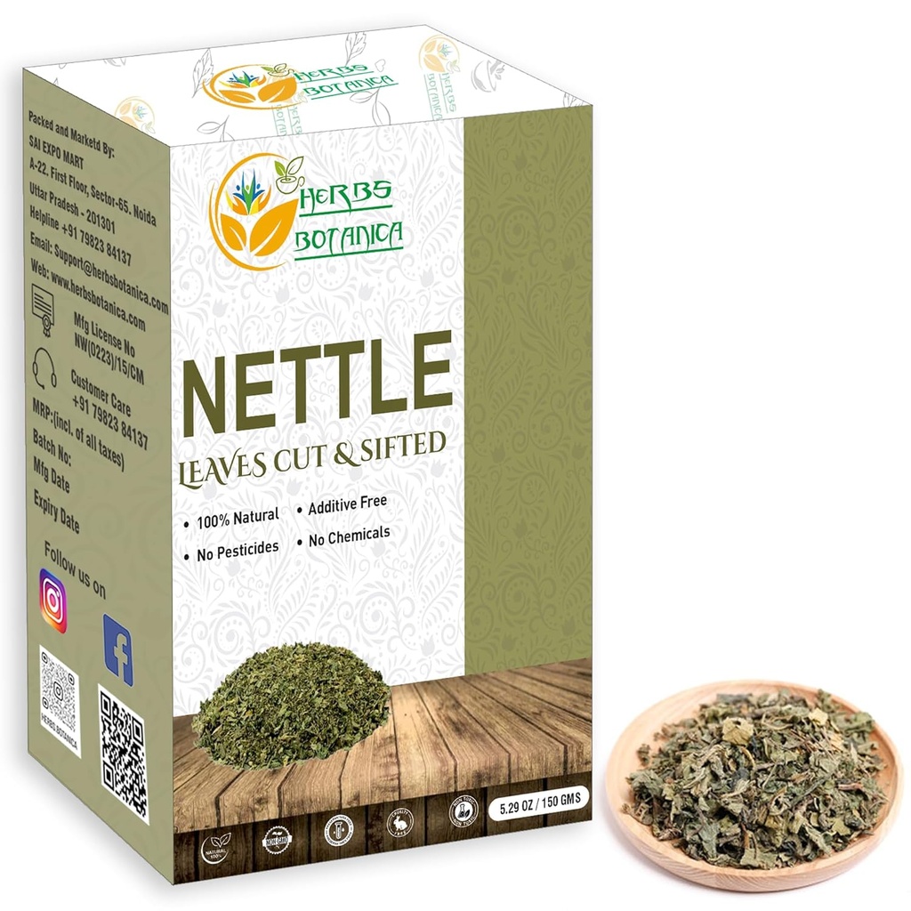 Herbs Botanica Nettle Leaf for te kutt og sitert for å nourisere Herbal Te, Smoothies Infusions, Stinginging Nettle Leaf Ortiga Wellness Supplement Vegansk Ikke GMO 5.29 oz