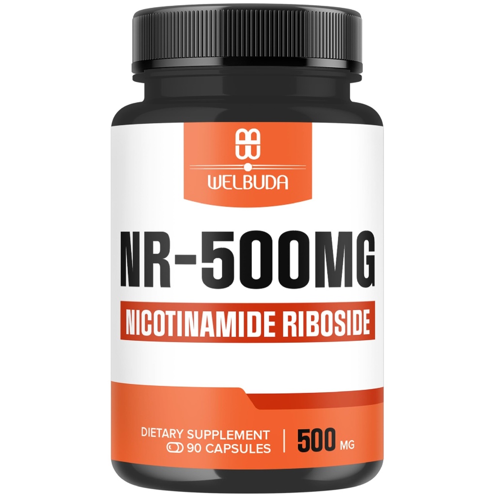 NAD+ Supplement med Nikotinamid Riboside 500mg - Cellulær energi og reparasjon, sunn aldring, velvære - 90 kapsler - 3 måneders forsyning