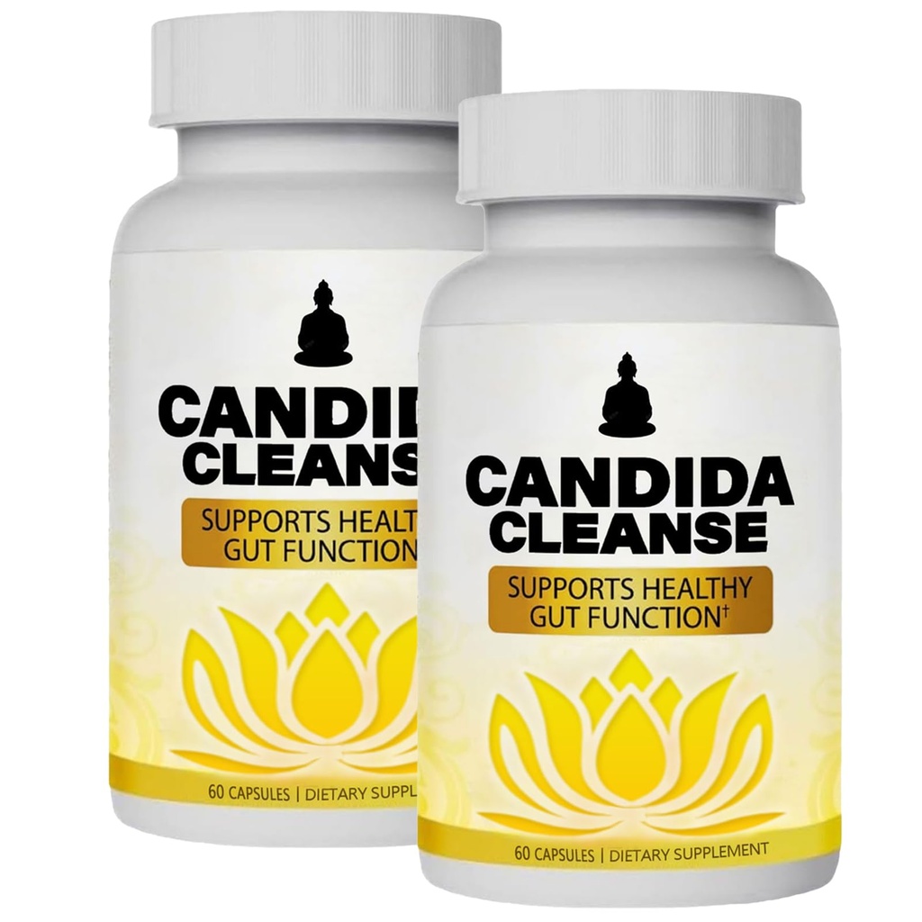 CandiFresh Candida Cleanse - Gut & Colon støtte, Natural Herbal Formula, Inkludere Oregano Leaf, Wormwood, Black Walnut, Caprylic Acid-1, 60 Kapsler (2)
