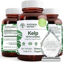Naturlig Nutra Kelp Iodine Thyroid støtte Supplement, styrker immunsystemet, og regulerer metabolisme, Vegan Sea Kelp, Non GMO, Atlantic Sourceed Seaweed Extract, 225mg, 100 tabletter