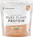 Global Healing Vegan Vanilla, Plant Basert Protein pulver for kvinner og menn, organisk, Måltid erstatning (20 Serveringer, 20g protein)