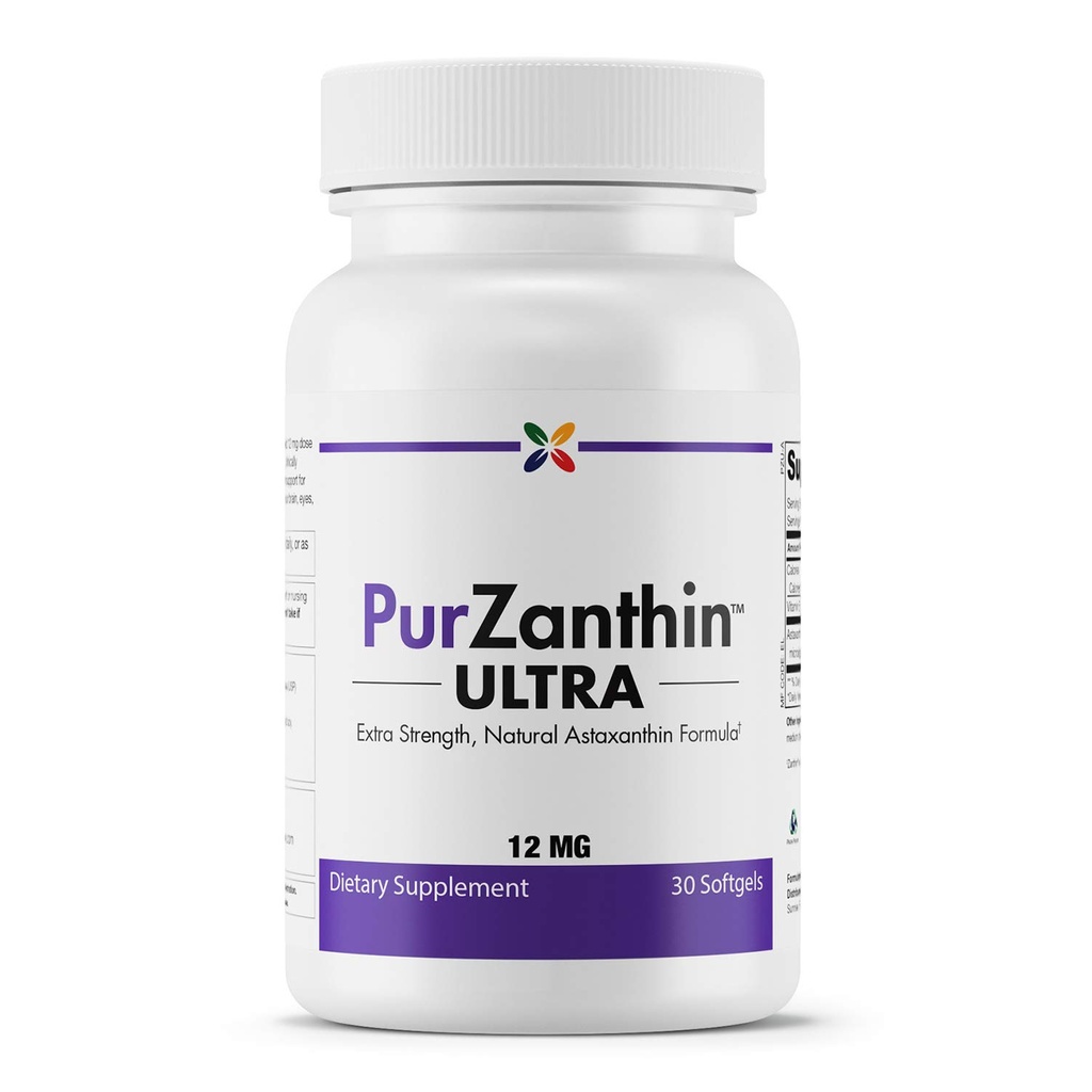 Stopp aldring nå PurZanthin Ultra Naturlig Astaxanthin 12 MG Softgels (1 pakke)