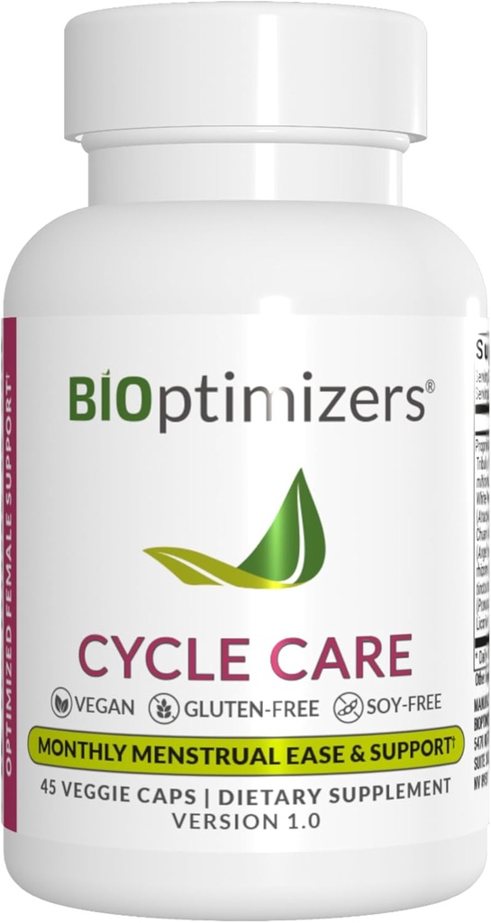 BIoptimizers - Syklusstøtte - Periodestøtte Supplement for kvinner - Bloating og Cramping Menstrual Relief - 45 Kapsler