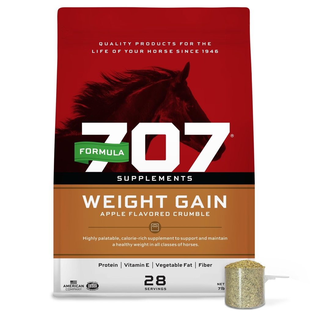 Formel 707 vekt gevinst Crumble Equine Supplement, 7 lb Bag - Palatable, Calorie-Rich ernæringsstøtte for hard-til-behold og eldre hester