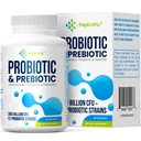 Probiotika for kvinner og menn, 300 milliarder CFU probiotika fra 12 Strains + organiske prebiotika blanding for daglig Digestive, Immune, Gut, Bloating, Gut helse for kvinner og menn, Holdestabil - 60 kapsler