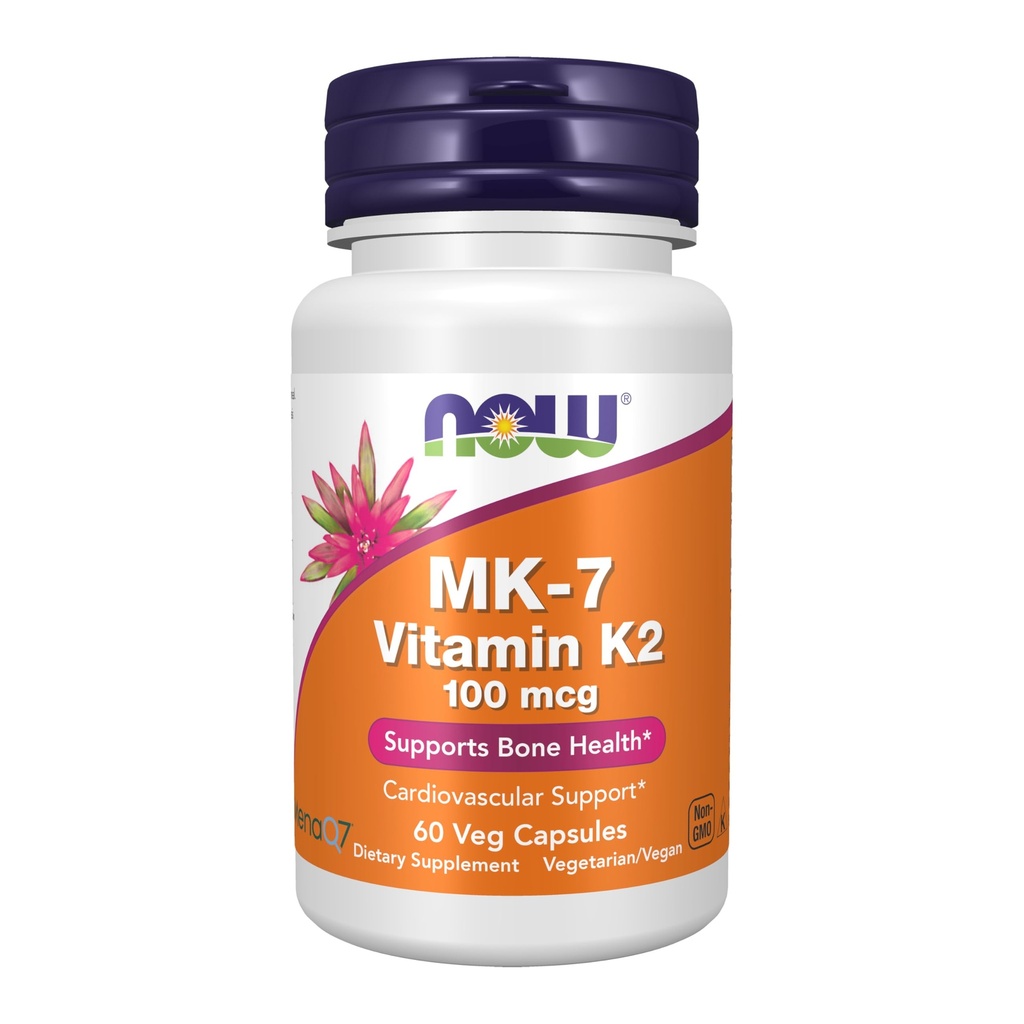 NU Mattilskudd, MK-7 vitamin K-2 100 mcg, kardiovaskulær støtte*, støtter bein helse*, 60 Veg Kapsler