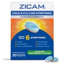 Zicam Cold & Flue-like symptomer med Echinacea og Sambucus, homøopatisk, sink, kjøling Peppermint Flavor, hjelper med kalde symptomer, 20 tabletter