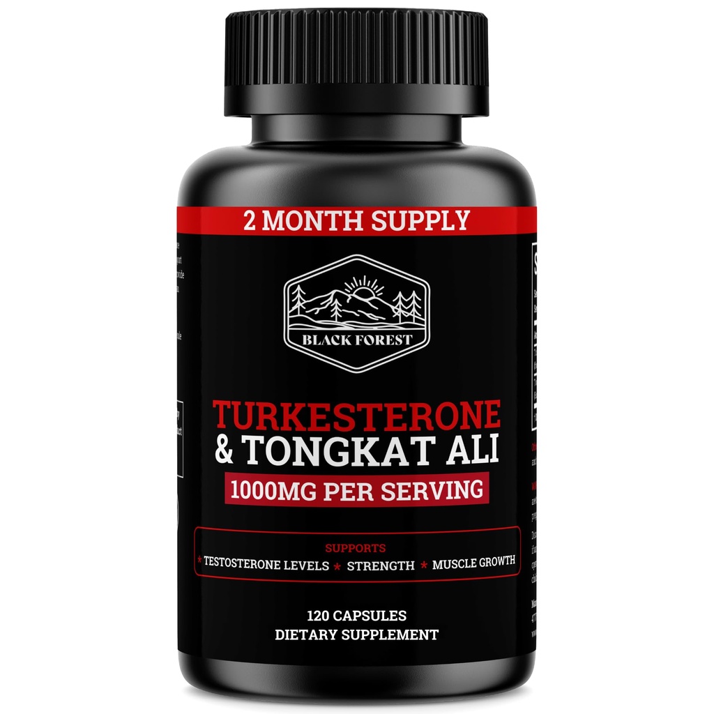 Svart skog Turkesteron Tongkat Ali Supplement 1000mg per servering (maks renhet 95%) Turkesteron Supplement for menn (Tongkat Ali for menn Longjack 200:1) Lignende Tongkat Ali Fadogia Agrestis