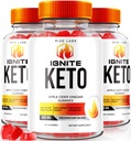 rize labs (pakke med 3 Ignite Keto ACV Gummies, for avansert vekttap, Keto Ignite Supplement (180 Gummies)