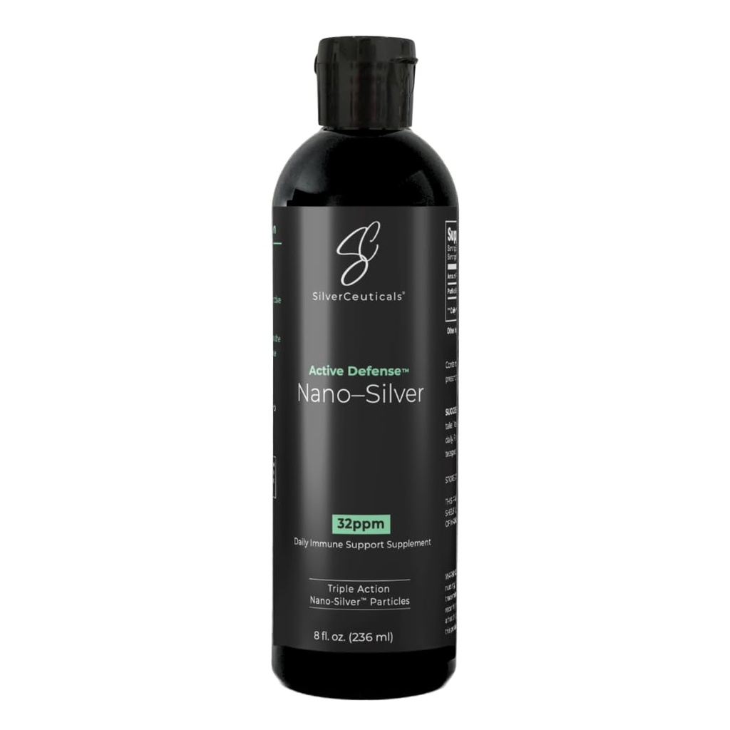 Colloidal Silver w/Nano Technology - 32ppm 8oz - 8X mer effektiv - Natural Immun Support - Lagre de syke dagene - alder 5 og opp - Outperforms Høyere PPM sølv - Ingen smak og lukt - 3rd Party Testet