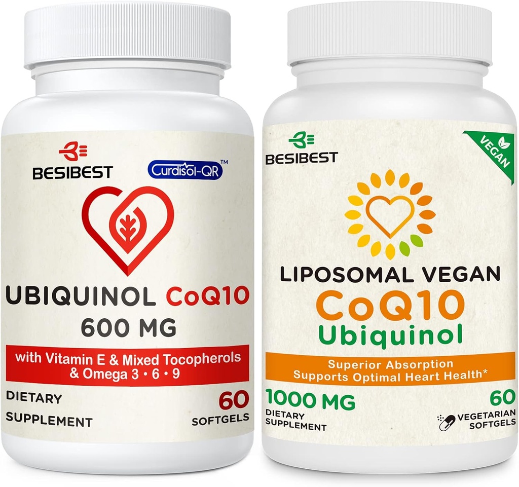 CoQ10 600mg 1PCS Bundle med 1000mg Liposomal CoQ10 Ubiquinol Supplement 1PCS