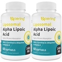Liposomal Alpha Lipoic Acid 1400 mg Softgels, ALA Supplement med L-karnitin 1000mg, Ubiquinol (Active CoQ10) 100mg og vitamin E 10mg, Alpha-Lipoic Acid for antioksidanter, Nerve,Energy 120 Softgels