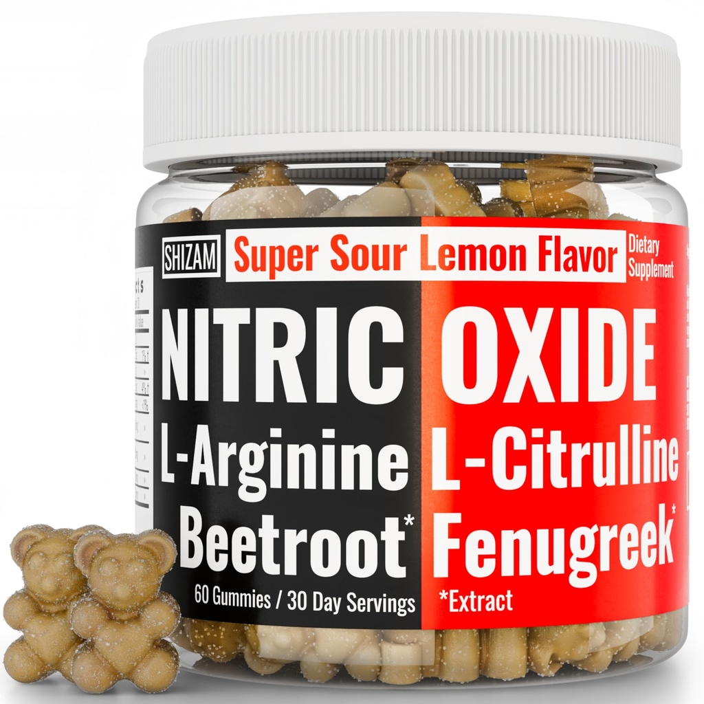 SHIZAM Beets Fenugreek Super Nitric Oxid Gummies w L-Arginine L-Citrulline, Beet Root Chews Cheweable Chewables Kapsler piller kosttilskudd Alt, Bootroot Flow Adults menn Beats