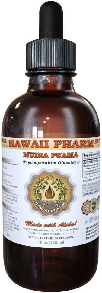 HawaiiPharm Muira Puama flytende ekstrakt, organisk Muira Puama (Ptychopetalum Olacoides) Tinktur Supplement 2 oz