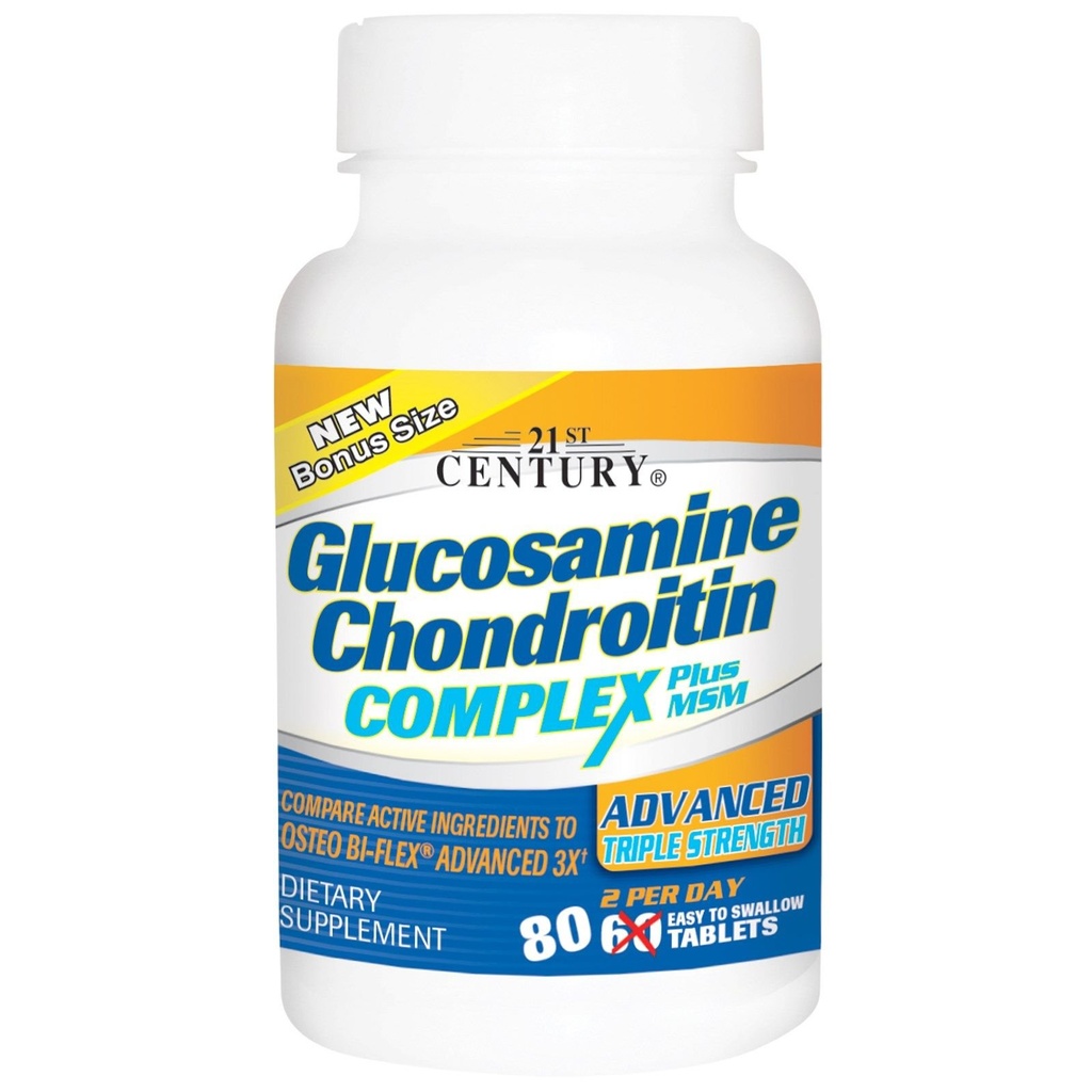 Glukosamine Chondroitin Complex Plus MSM, avansert trippelstyrke, 60