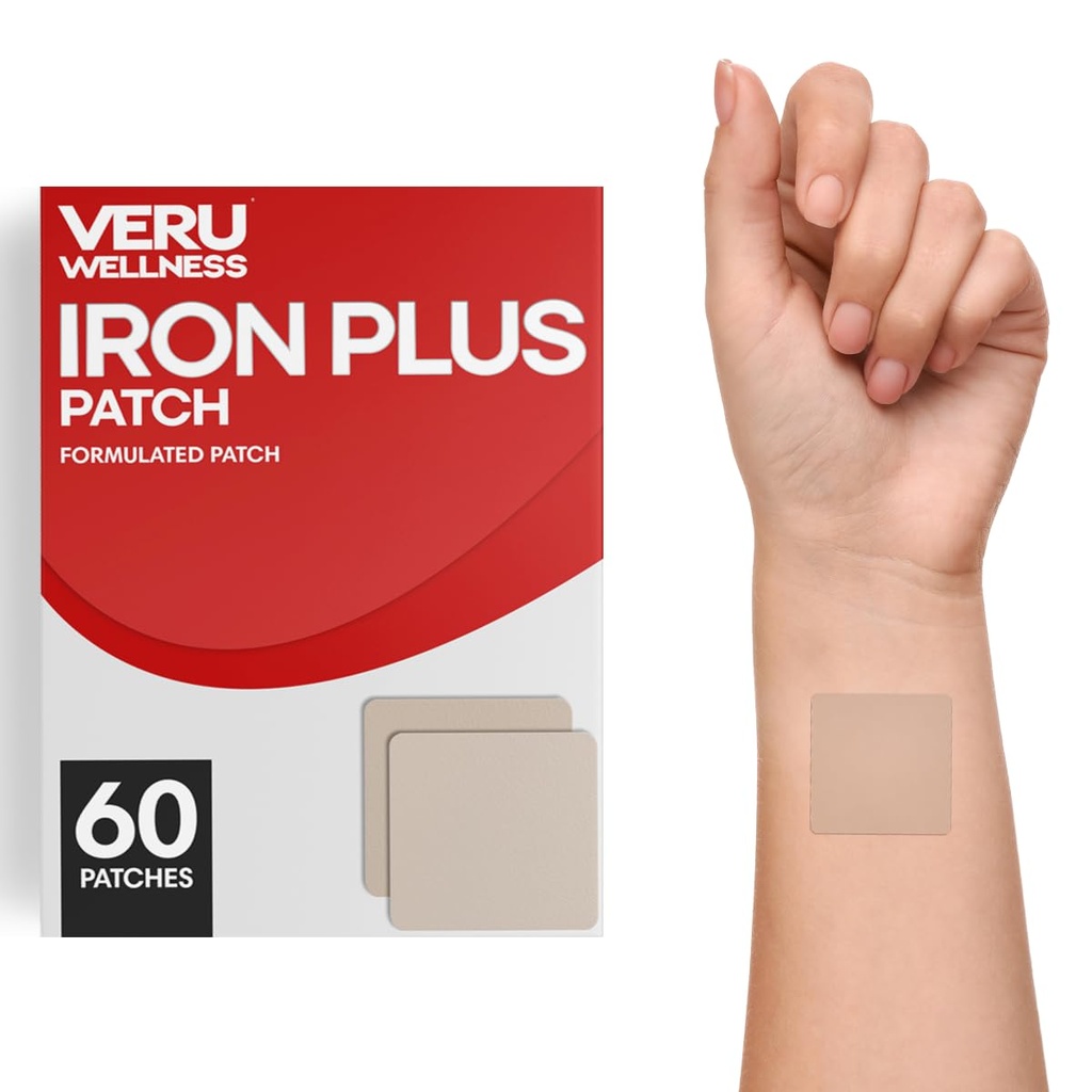 Veru Wellness Iron Plus Daily Patch - Jernmanglende støtte - Blodnivå og energi (60 dager)
