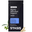 Stasis Nighttime - Calm and Sleep Capsules to Par with Stimulant - Skullcap, Magnolia Bark, Magnesium for søvn, og Astaxanthin Supplements for avslapning og Mood Support - 25 Serveringer