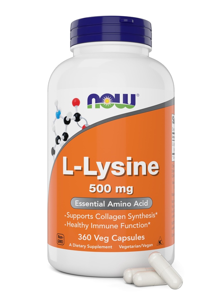 Nå L-Lysine 500 mg, 360 vegetariske kapsler