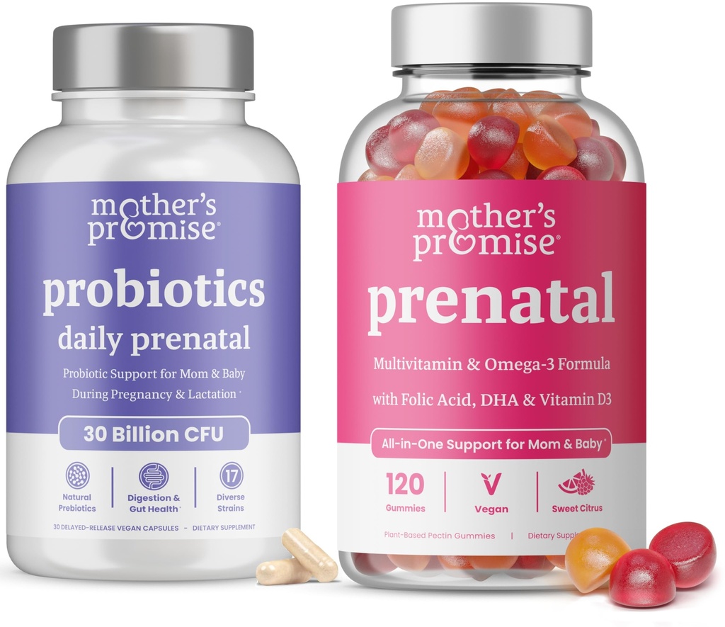 Mors løfte Prenatal Multivitamin Gummi & Prenatal Probiotika Bundle