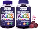 Føle store barn eldrebær gummier med sink og vitamin C (2-Pack) immunstøtte Sambucus Elderberry | Berry Flavored Vegansk Multivitamins | 90 greve