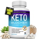 Toplux Keto Blocker piller Hvit Nyrebønner Ekstrakt - 1800 mg naturlig ketose, støtte keto diett, for menn kvinner, 90 kapsler, Supplement