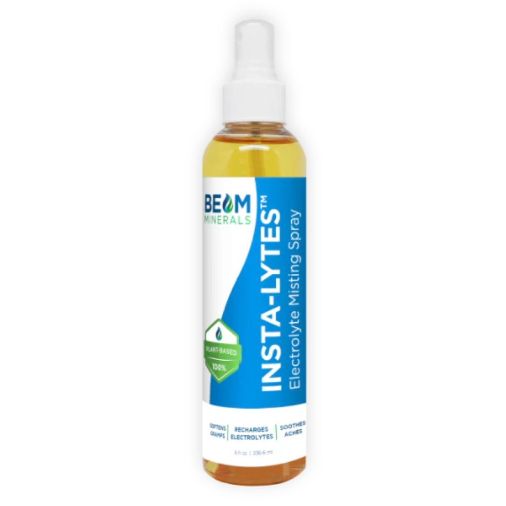 BEAM MINERALS Insta-Lyttene ® Cramp-Relief Electrolyte Misting Spray ® Naturlig flytende elektrolytter ® Mikronæringsstoffer Supplement for cramping, muskel akser og Rash Relief ® 8 fl Oz