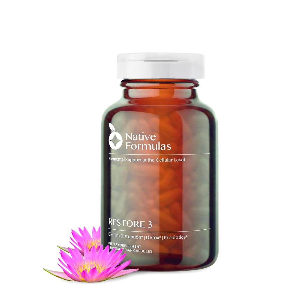 Native Formler Gjenopprett 3 Proteolytisk Enzyme & Spore Probiotic Blande Supplement - 60 Kapsler - Avansert Biofilm Disruption Aid - Støtte GI helse, Fibromyalgi, Gut Flora, Muskel