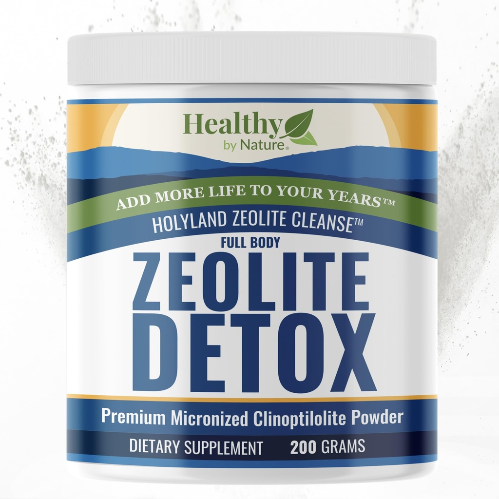 HolyLand Zeolite Cleanse - Zeolite Detox pulver (7.05oz 200 gram) - Clinoptilolite Naturlig Aktivert - Micronized 0-25 - Full Body Detox for kvinner, menn - støtter energi, fokus, immunitet, Gut helse