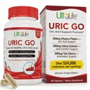 # 1 URIC GO Uric Acid Cleanse Support Supplement for G.O.U.T - Naturlig Nyre Cleanse Detox Formula Chanca Piedra, Celery Seed, Tart Cherry, Cranberry, Pomegranate, Turmeric, Vegansk Non-GMO 60 Kapsler