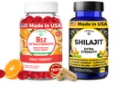 Lunakai USA laget B12 Gummies & Shilajit Kapsler Bundle - Ekstra styrke daglig energi og velvære støtte