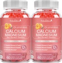 1200mg Kalsium Gummier med D3,K2,Zinc - Plantekompleks kalsium Magnesium Supplement med glykinat, Potasium,Vitamin C & Whole Natural Food for Bone & Immune Support- 120 Chewable Gummy Sukker-fri