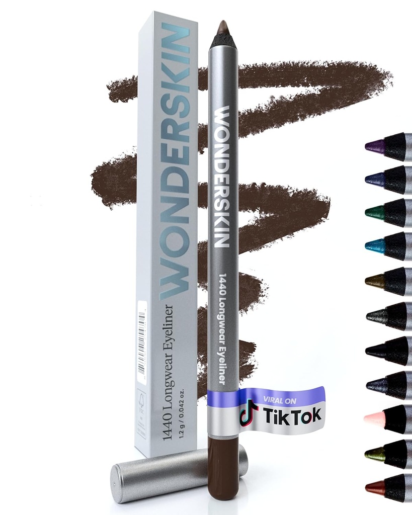 Wonderskin Eyeliner Blyant, 1440 Longwear Brown Eyeliner Blyant - Vanntett, skarpere og glatt bevis