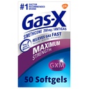 Gass-X Maks styrke Gass Relief Softgels med simetikon 250 mg for Bloating Relief - 50 count