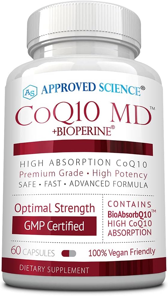 Godkjent vitenskap® CoQ10 MD - Ekstra styrke 300mg ren coQ10 med BioPerine® for raskere absorpsjon - Optimal støtte – 60 Vegankapsler