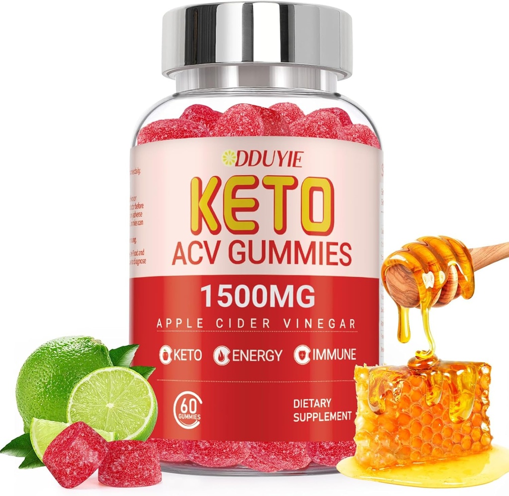 Keto ACV Gummies Advanced vekttap ® 2000mg Lav karbohydrat Apple Cider Vinegar Gummies for detox, rengjøring ® laget i USA ® 60 greve