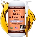 Naturlig hundeselskap Hud & Coat Oil (16 oz.), støtter hudhelse, fiskeolje kosttilskudd for hunder, myk koke, fiskolje og flaksfrøolje, fettsyrer, flaske hund fiskolje med pumpe, antioksidant