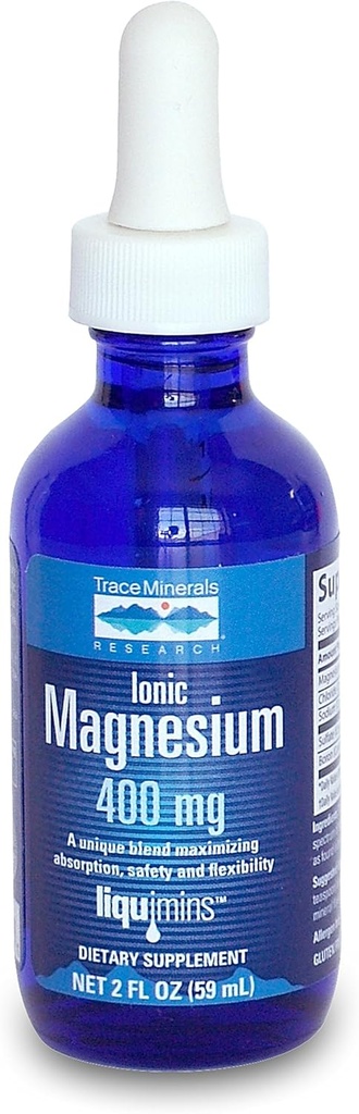 Trace Minerals Forskning Ionisk Magnesium - 4 oz - Kan hjelpe med muskelkramper og muskelutmattelse - Naturlig og 100% naturlig