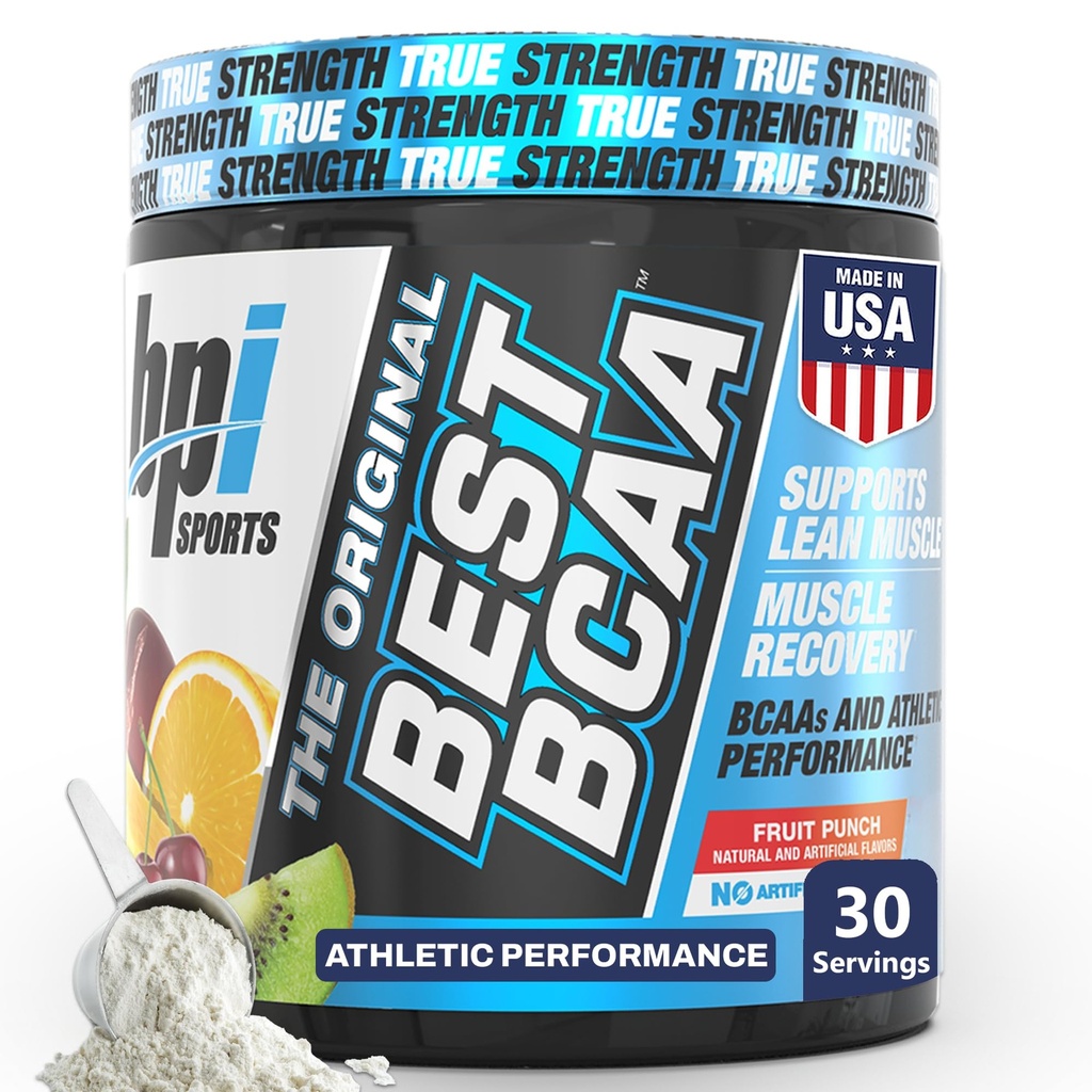 BPI Sports beste BCAA pulver - Muskelgjenvinning støtte - grened kjede Aminosyrer | Byggeblokker av protein og muskel - post trening gjenoppretting - Hydration - Fruit Punch, 30 Services